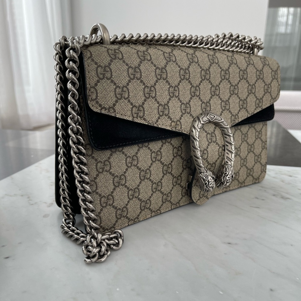 Designer Beige and Black Chain Shoulder Bag